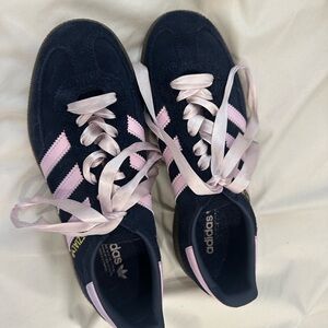 Adidas Women's Navy and Pink Sneakers